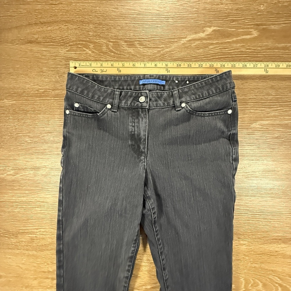 J McLaughlin Women's Black Straight Leg Stretch Jeans Size 6 Dark Wash 30x30 - Picture 7 of 10
